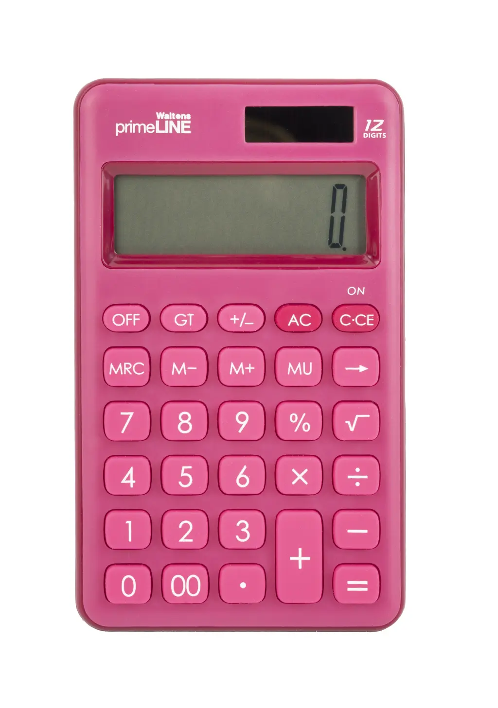 Pink Waltons primeLINE 12-Digit Basic Desktop Calculator